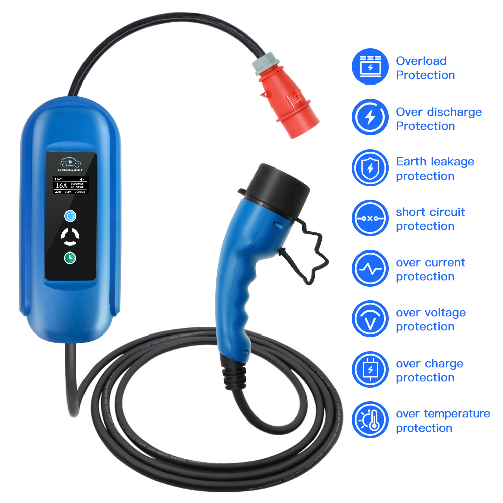 Kolanky EV Charger 16A 11KW Ty - Type 2 Portable Ev Charger 11Kw Cee review and price